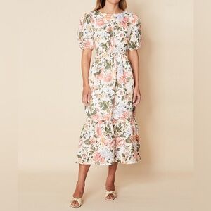 Faithfull the Brand Riso Linen Midi Dress - Teatro Floral - Small. Like new!